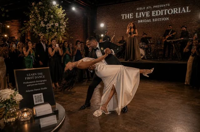 First dance moment with featured styling in motion