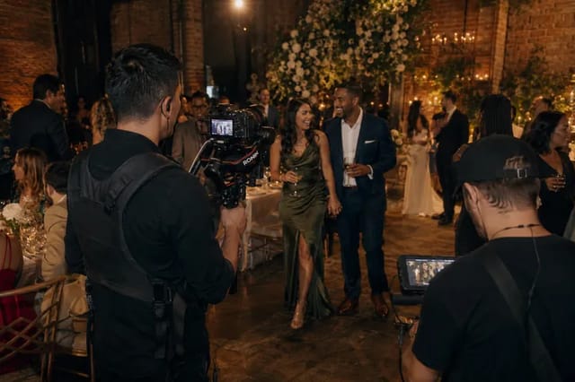 Videographer capturing the reception experience