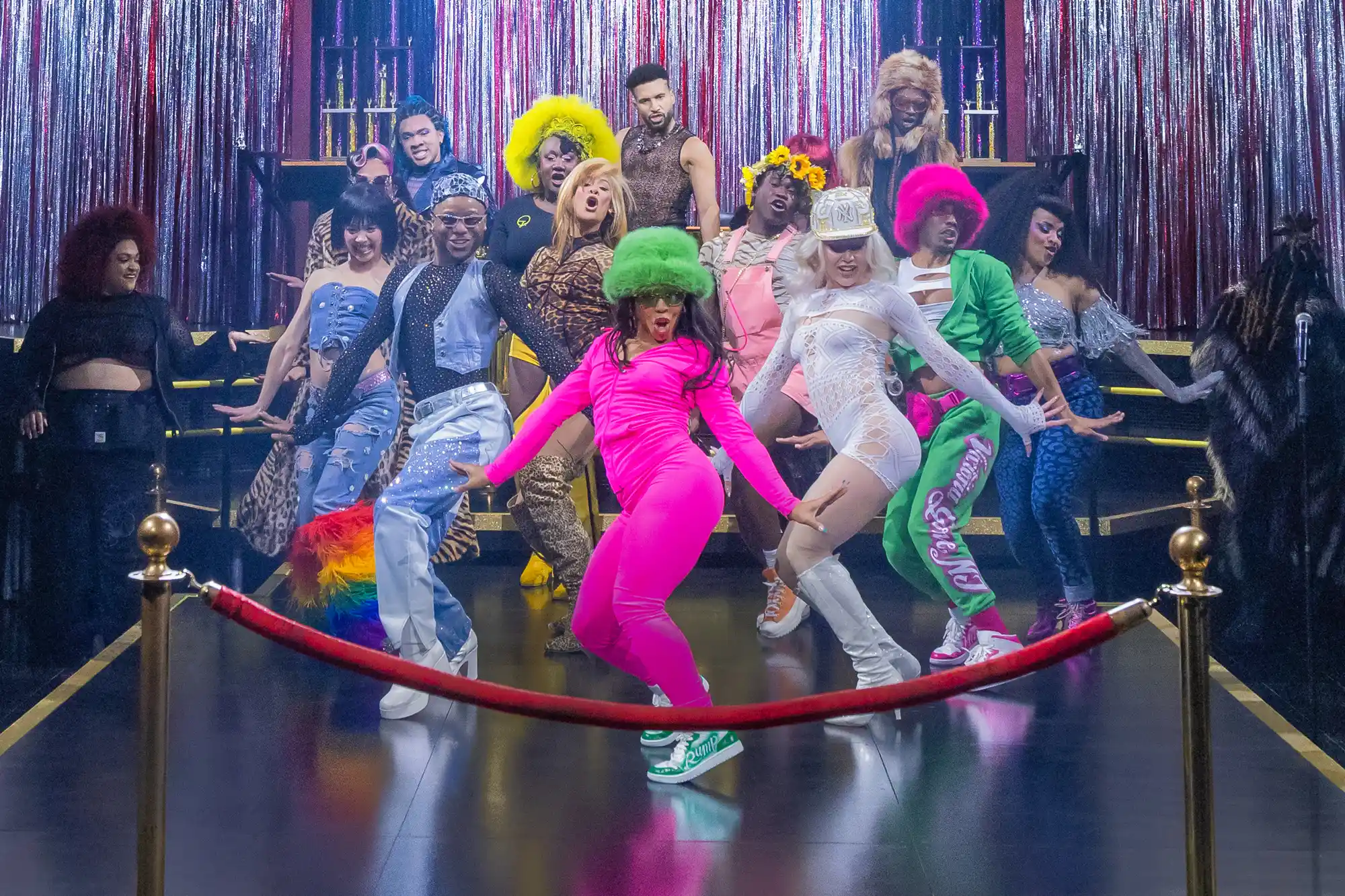 Cast ensemble in Cats: The Jellicle Ball ballroom finale